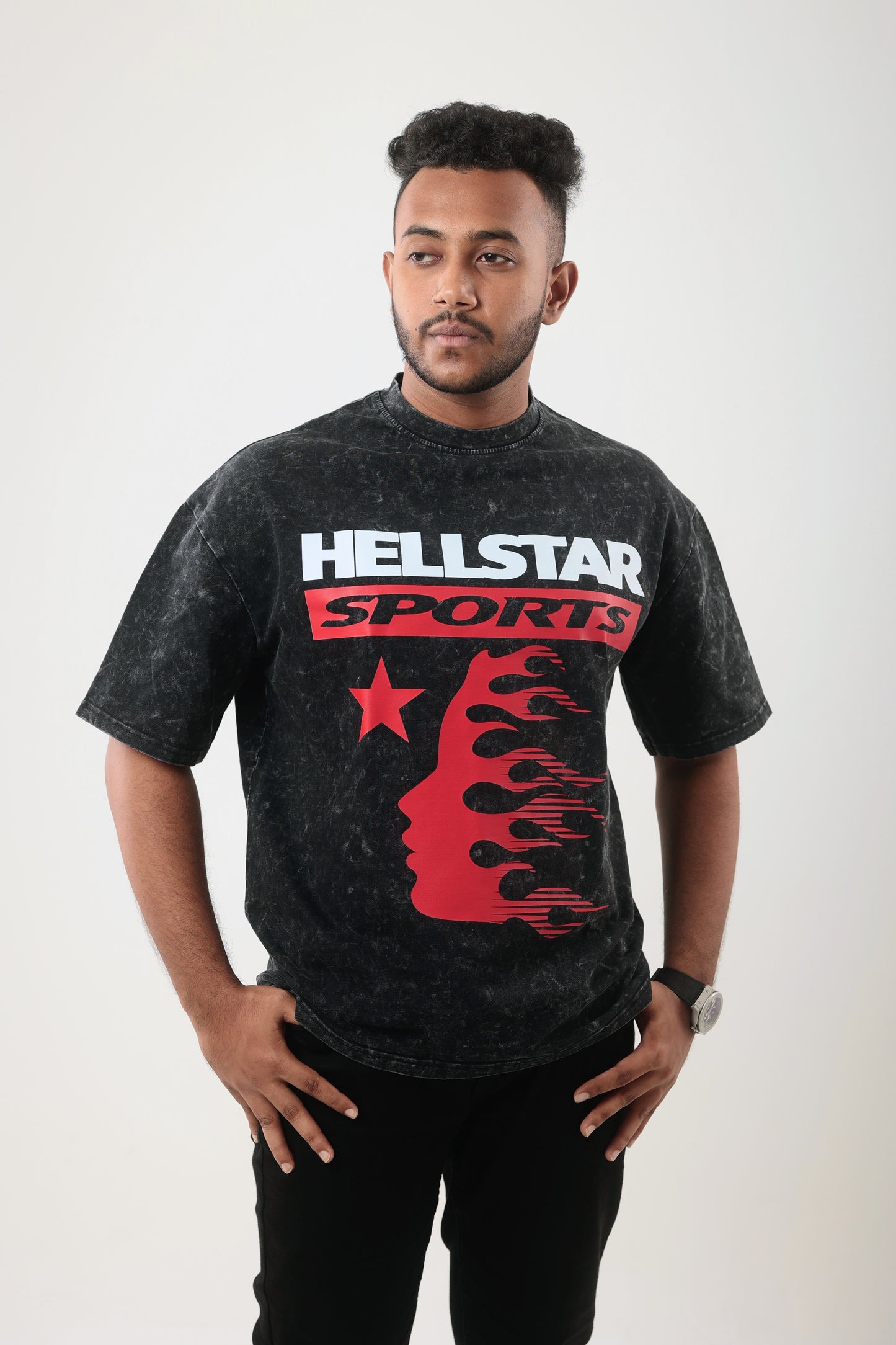HELLSTAR EDDITION ACID WASH PREMIUM DROP TEE
