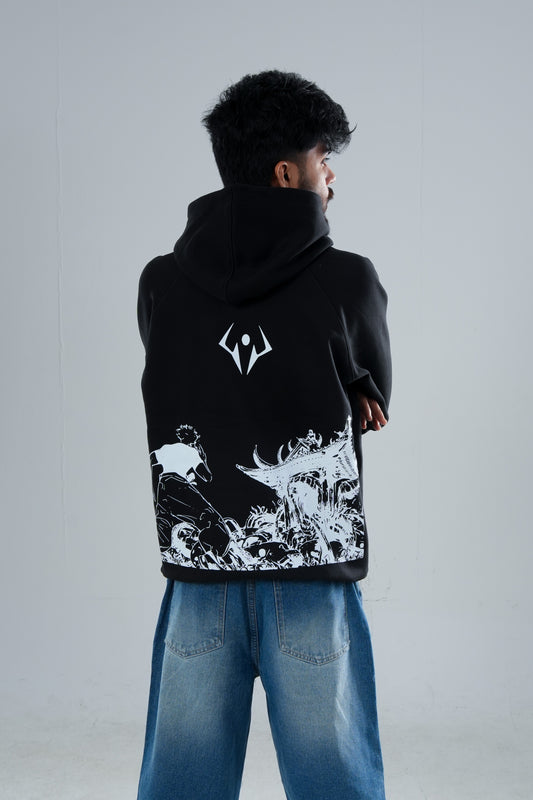 GOJO SATARO PREMIUM OVERSIZED BLACK HOODIE