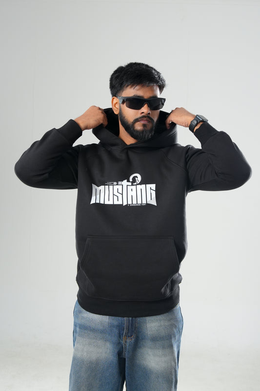 MUSTANG EDDITION PREMIUM OVERSIZED BLACK HOODIE.