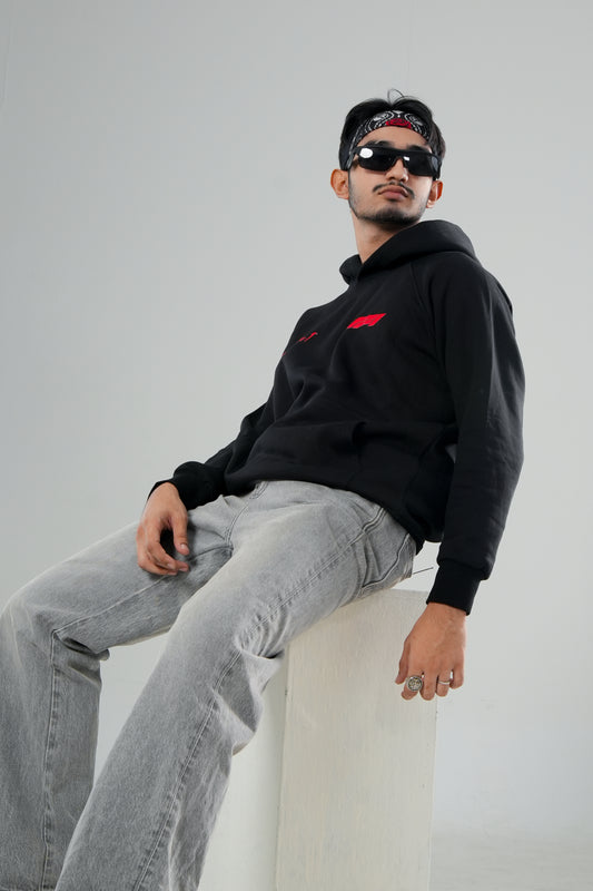 F1 PREMIUM OVERSIZED BLACK HOODIE