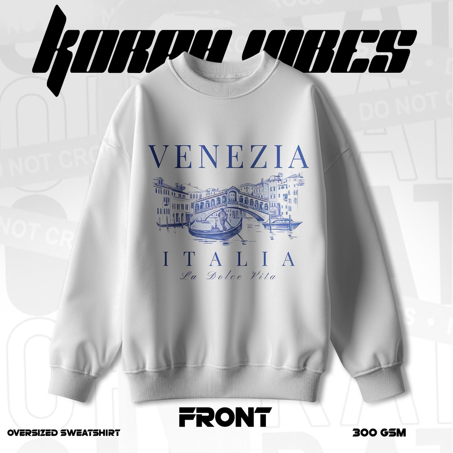 ITALIA WHITE PREMIUM OVERSIZED SWEATSHIRT