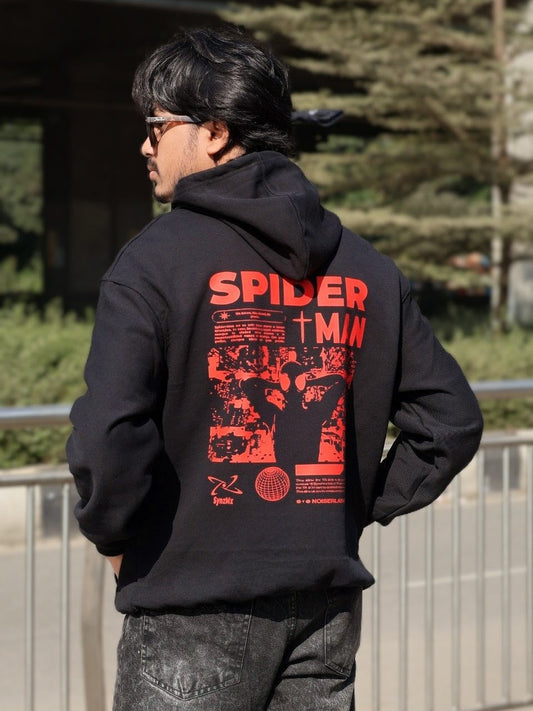 SPIDERMAN PREMIUM OVERSIZED BLACK HOODIE