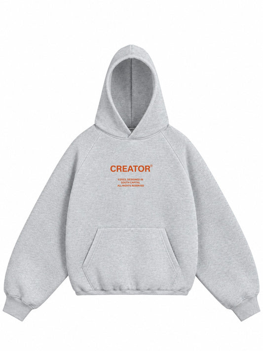 CREATOR EDDITION PREMIUM OVERSIZED GRAY HOODIE.