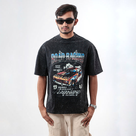 ROAD RACING EDDITION PREMIUM ACID WASH OVERSIZED TEES