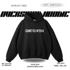 SIGRATE AFTER SIX PREMIUM OVERSIZED BLACK HOODIE