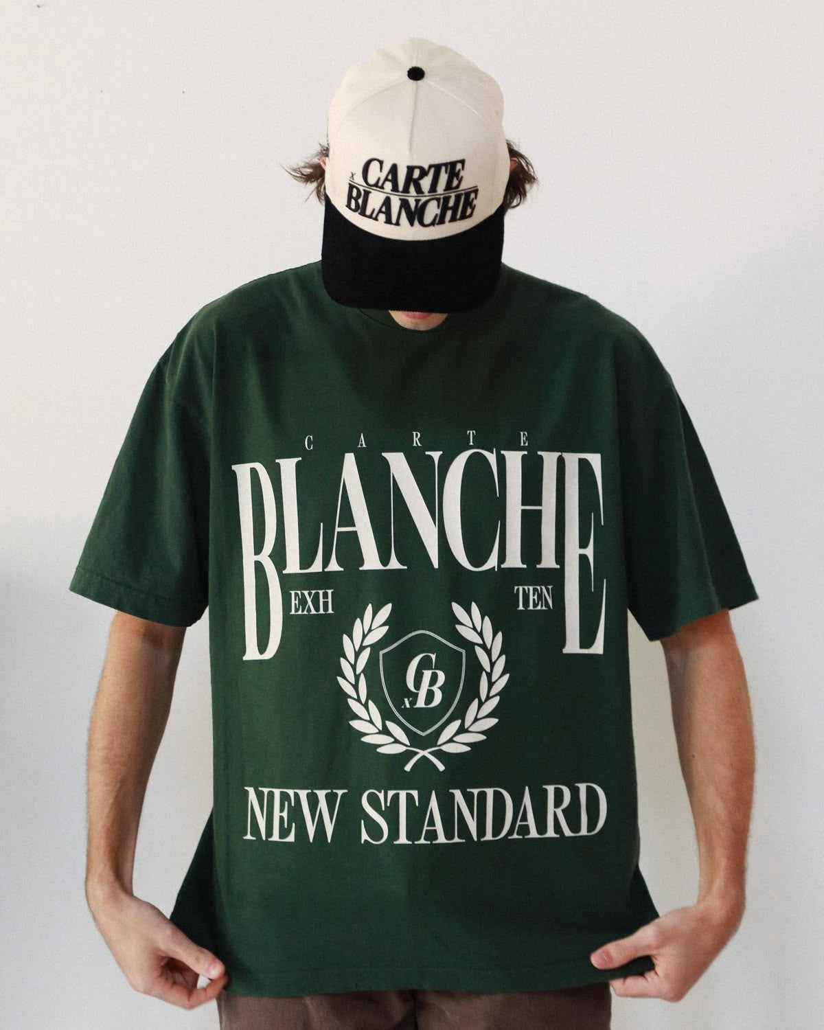 BLANCE PREMIUM BOTTLE GREEN DROPSHOULDER TSHIRT