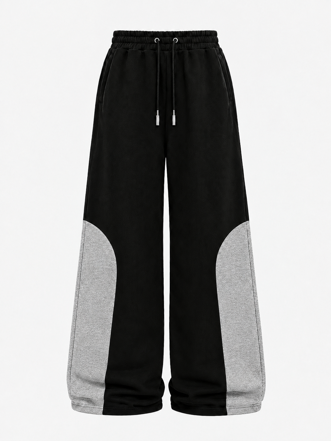 Premium Black and Gray Contrast Baggy Trouser
