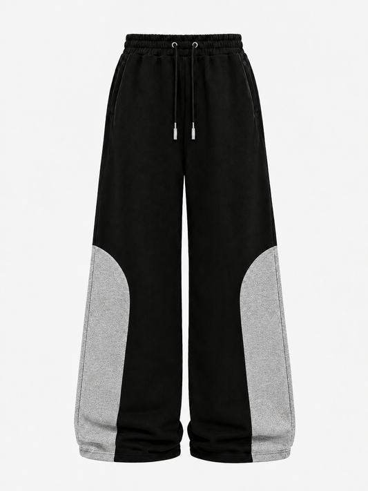 Premium Black and Gray Contrast Baggy Trouser