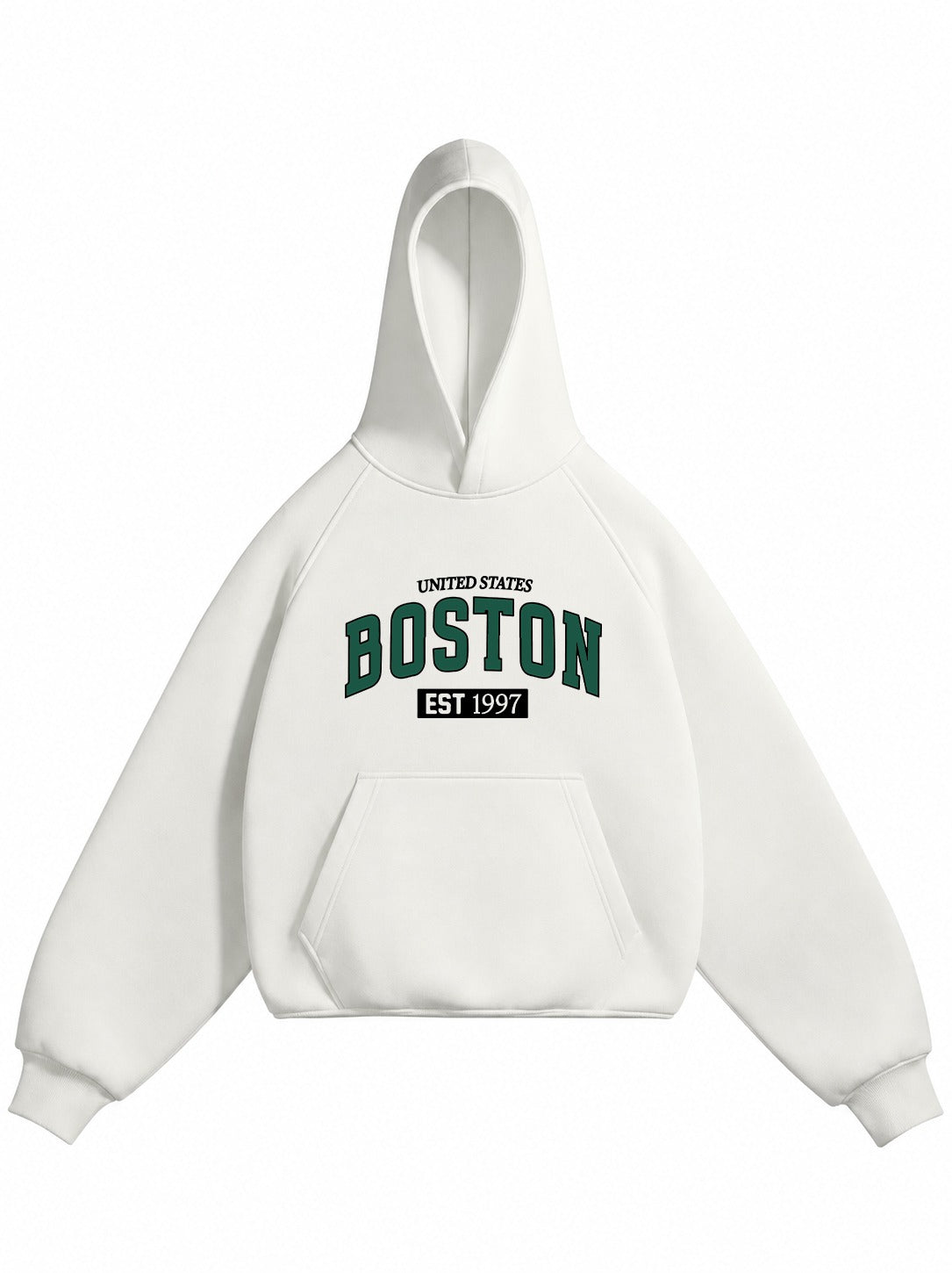 BOSTON EDDITION PREMIUM OVERSIZED OFF-WHITE HOODIE.