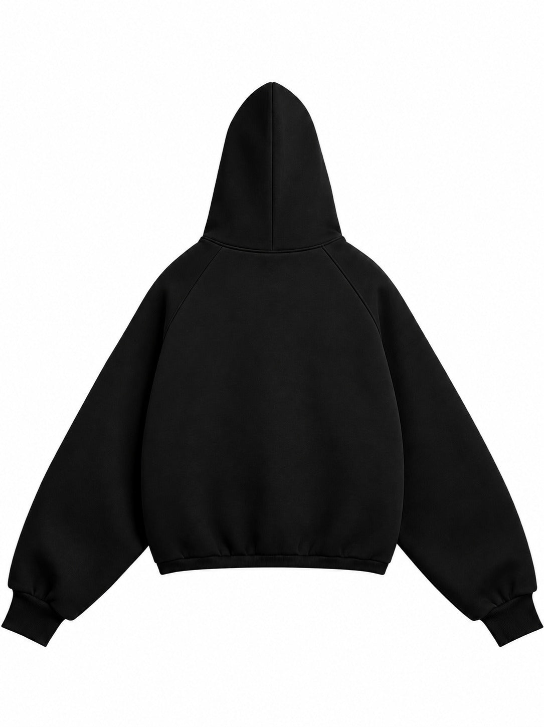 PREMIUM BLACK SOLID ESSENTIAL HOODIE.