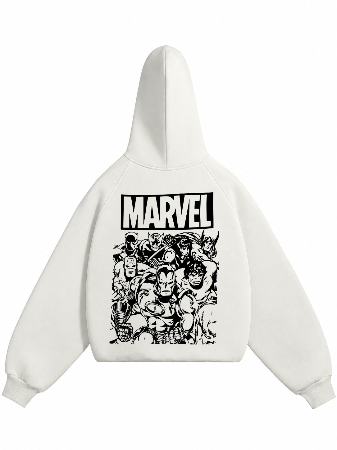 MARVEL EDDITION PREMIUM OVERSIZED OFF-WHITE HOODIE