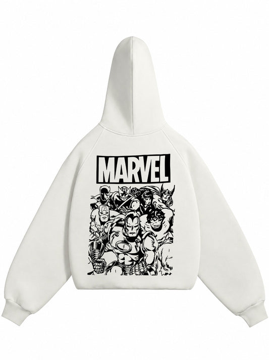 MARVEL EDDITION PREMIUM OVERSIZED OFF-WHITE HOODIE