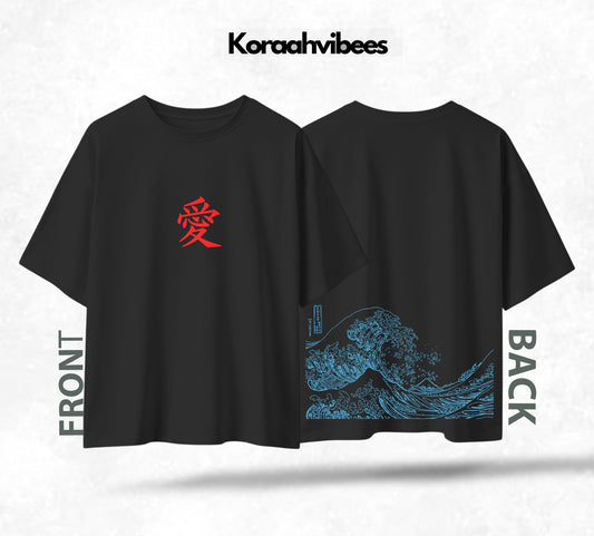 JAPAN X DHEW BLACK DROPSHOULDER TSHIRT