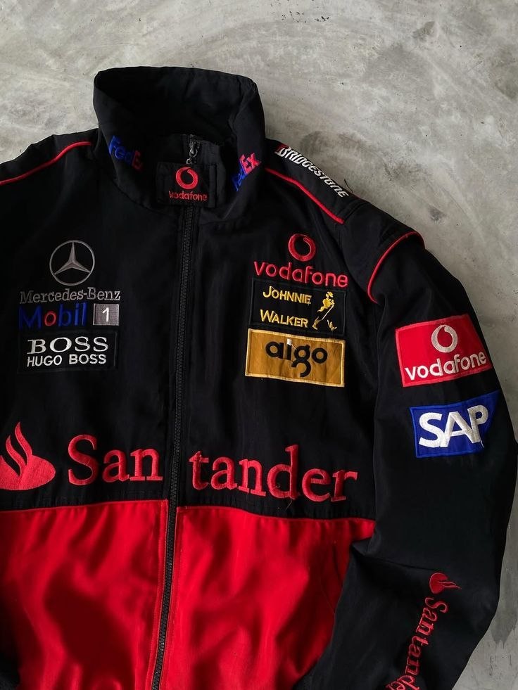 Mercedes McLaren Racing Jacket - Red & Black Vintage F1 ( pre order )