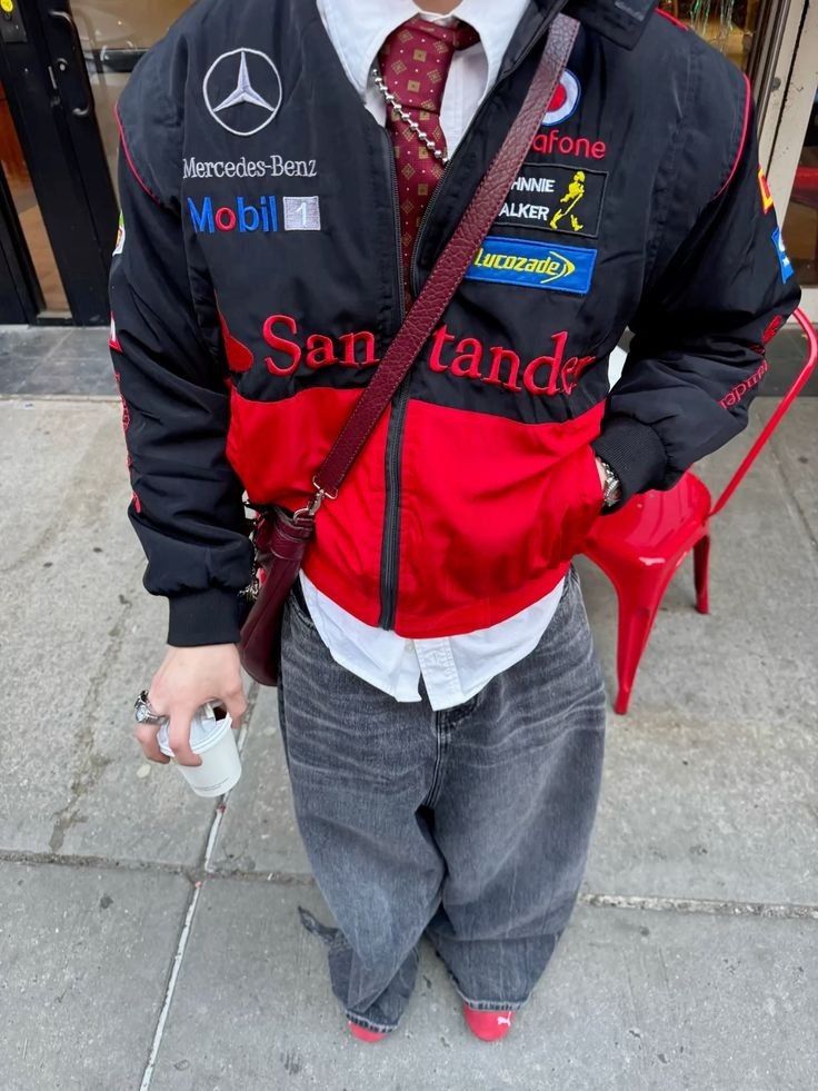 Mercedes McLaren Racing Jacket - Red & Black Vintage F1 ( pre order )