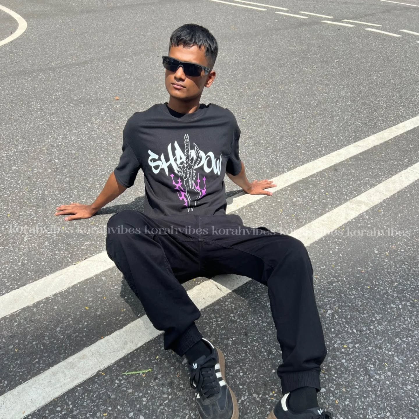 SHADOW X BLACK DROPSHOULDER TSHIRT