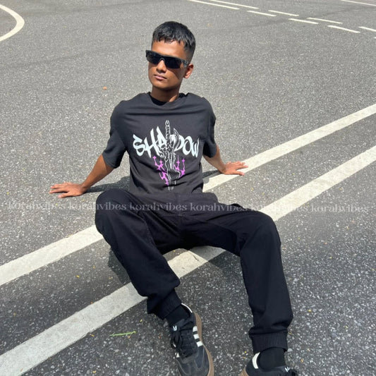 SHADOW X BLACK DROPSHOULDER TSHIRT