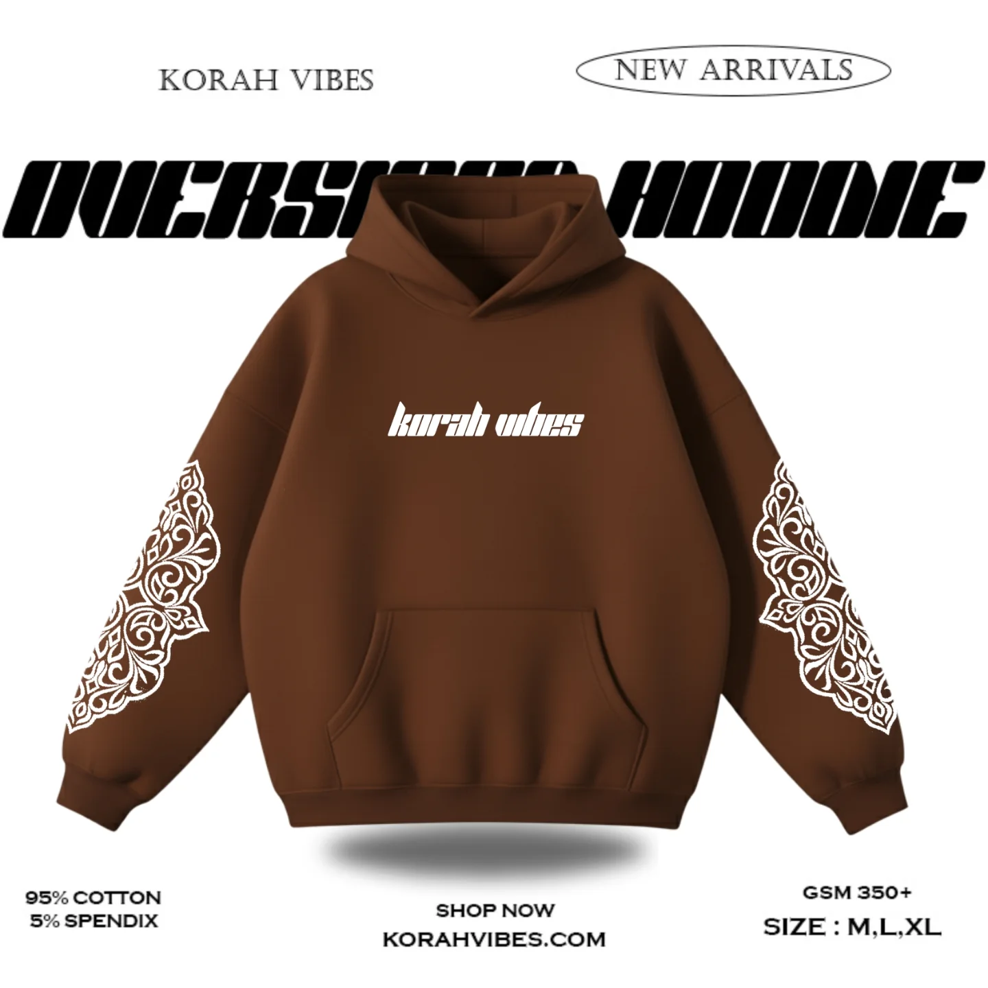 KORAH VIBES  COFFE OVERSIZED HOODIE