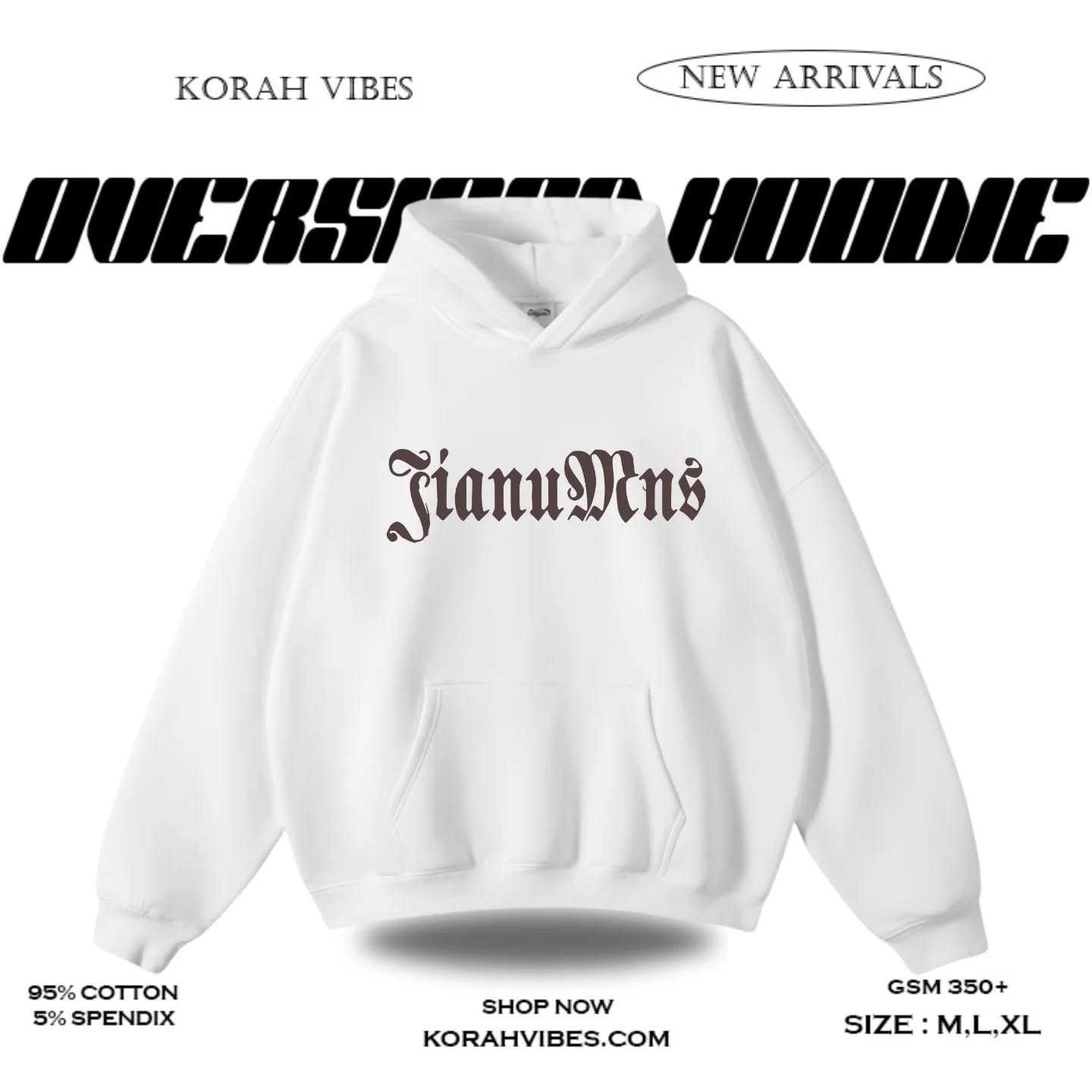 NEVER FORGET PREMIUM OVERSIZED WHITE HOODIE