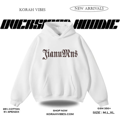 NEVER FORGET PREMIUM OVERSIZED WHITE HOODIE
