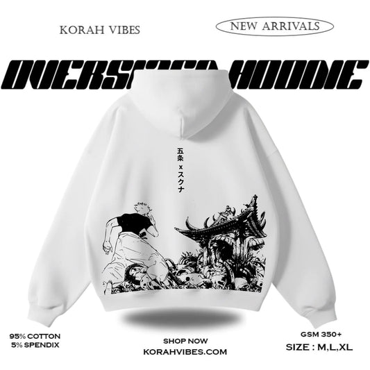 GOJO PREMIUM OVERSIZED WHITE HOODIE