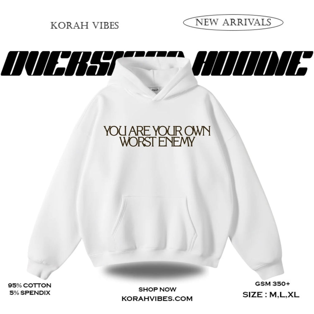 SABOTAGE PREMIUM OVERSIZED WHITE HOODIE