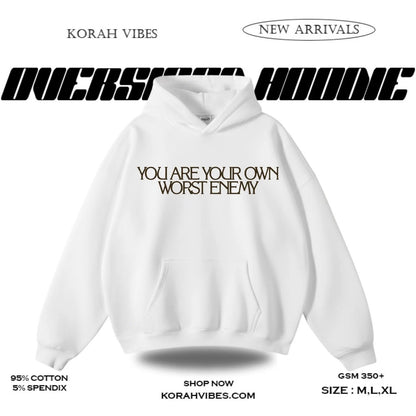 SABOTAGE PREMIUM OVERSIZED WHITE HOODIE