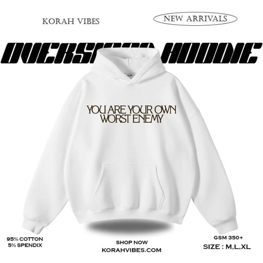 SABOTAGE PREMIUM OVERSIZED WHITE HOODIE