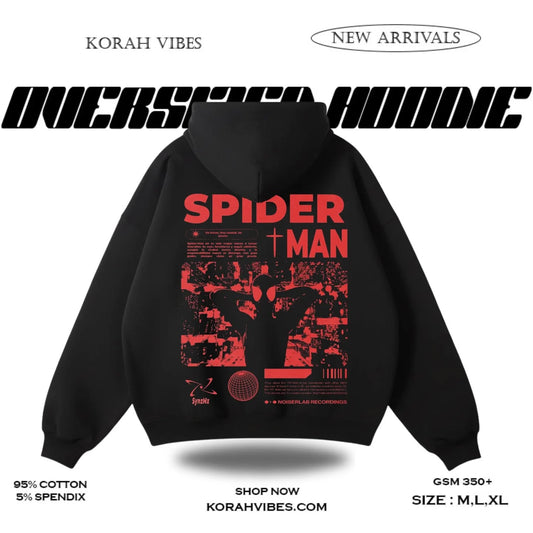 SPIDERMAN PREMIUM OVERSIZED BLACK  HOODIE
