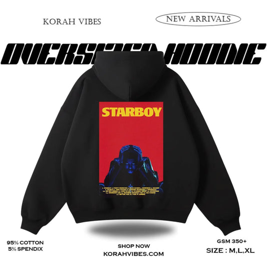 STARBOY PREMIUM OVERSIZED BLACK  HOODIE