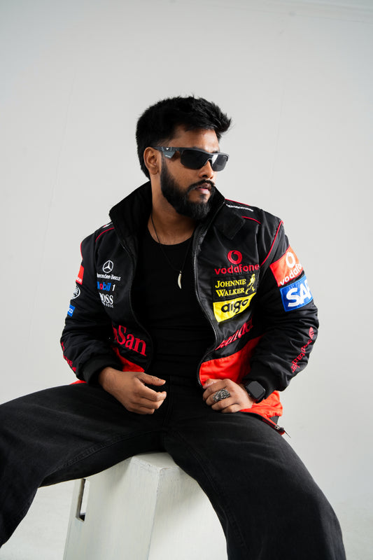 Mercedes McLaren Racing Jacket - Red & Black Vintage F1