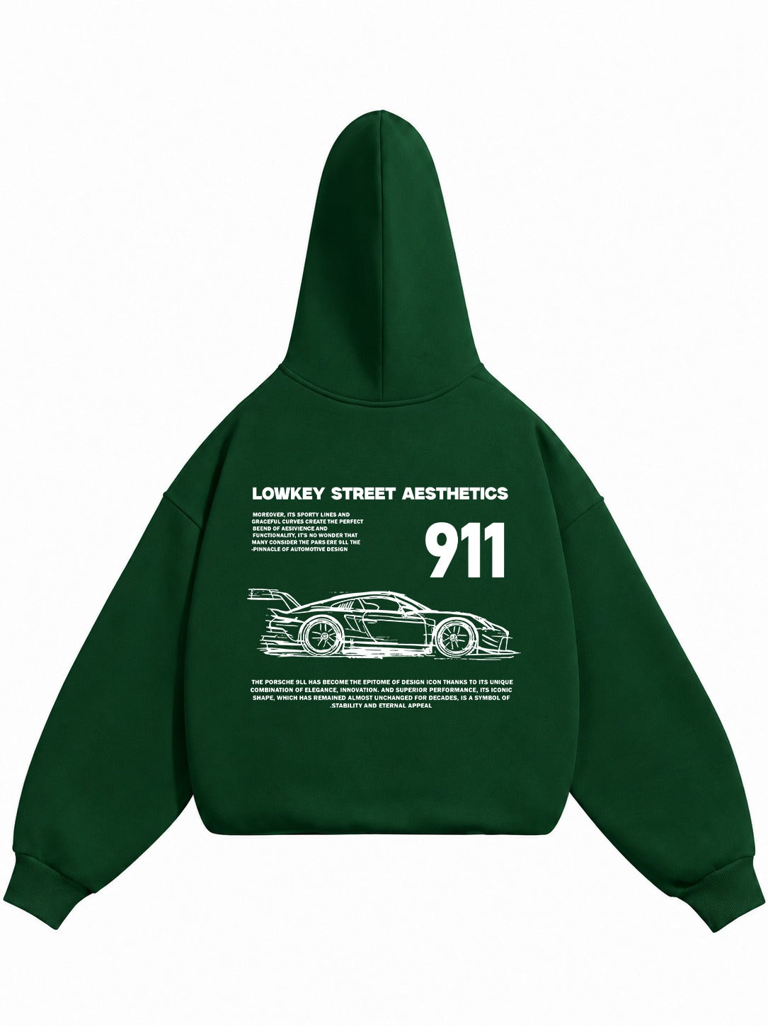 LOWKEY PORSHCE EDDITION PREMIUM OVERSIZED LEAF GREEN HOODIE