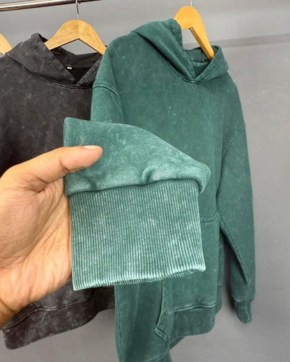 GREEN ACID WASH PREMIUM OVERSIZED HOODIE