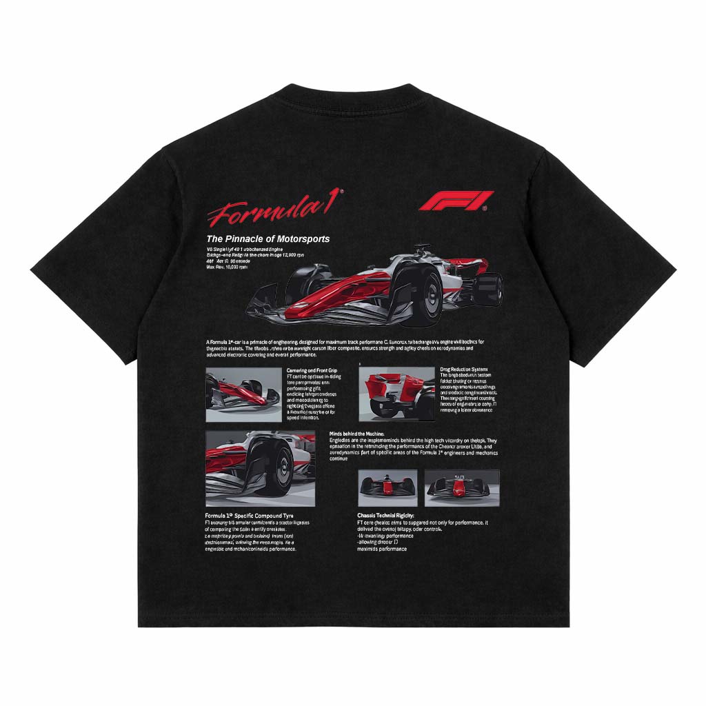 FORMULA 1  BLACK PREMIUM DROPSHOULDER TEES