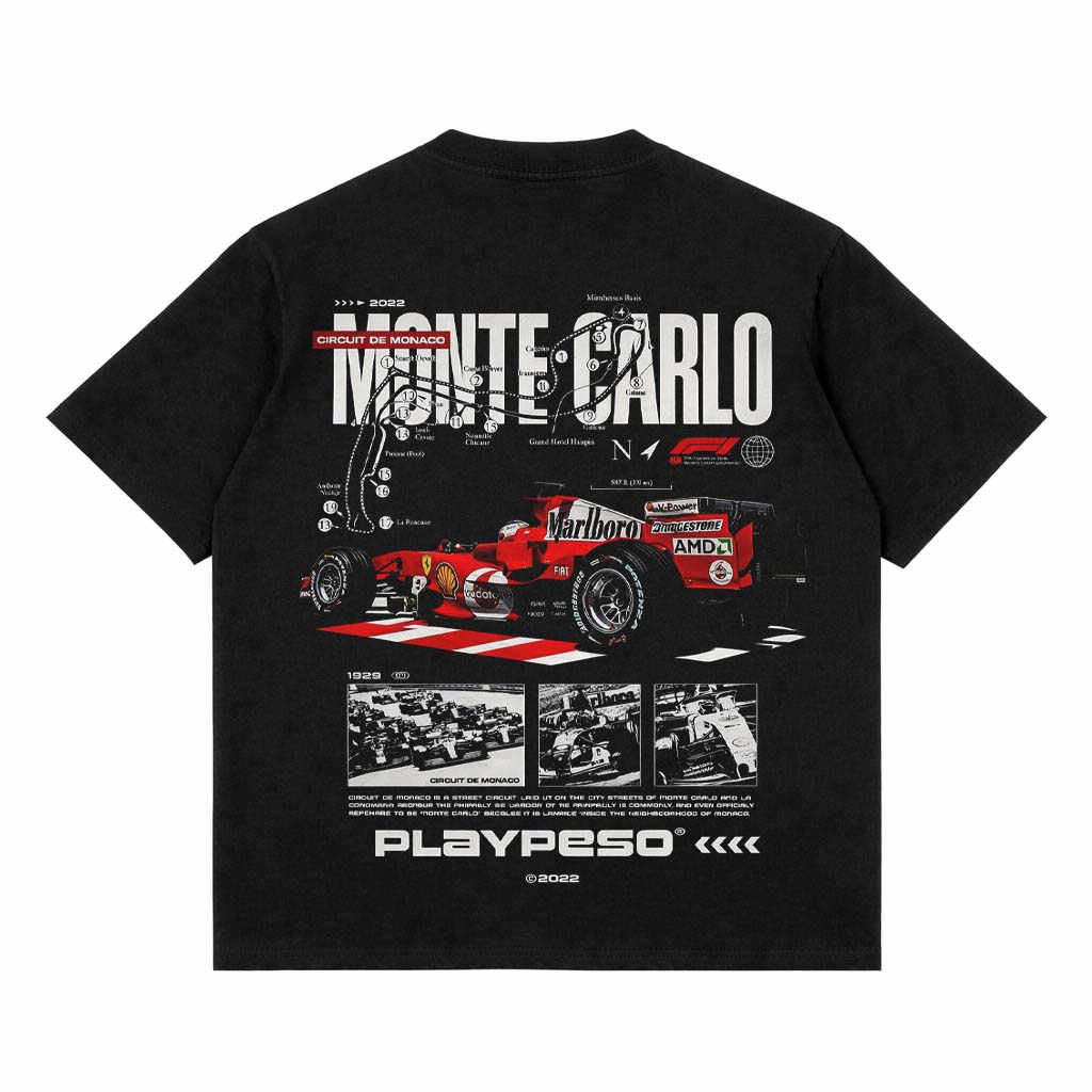 F1 OVERSIZED TEE BLACK AND WHITE