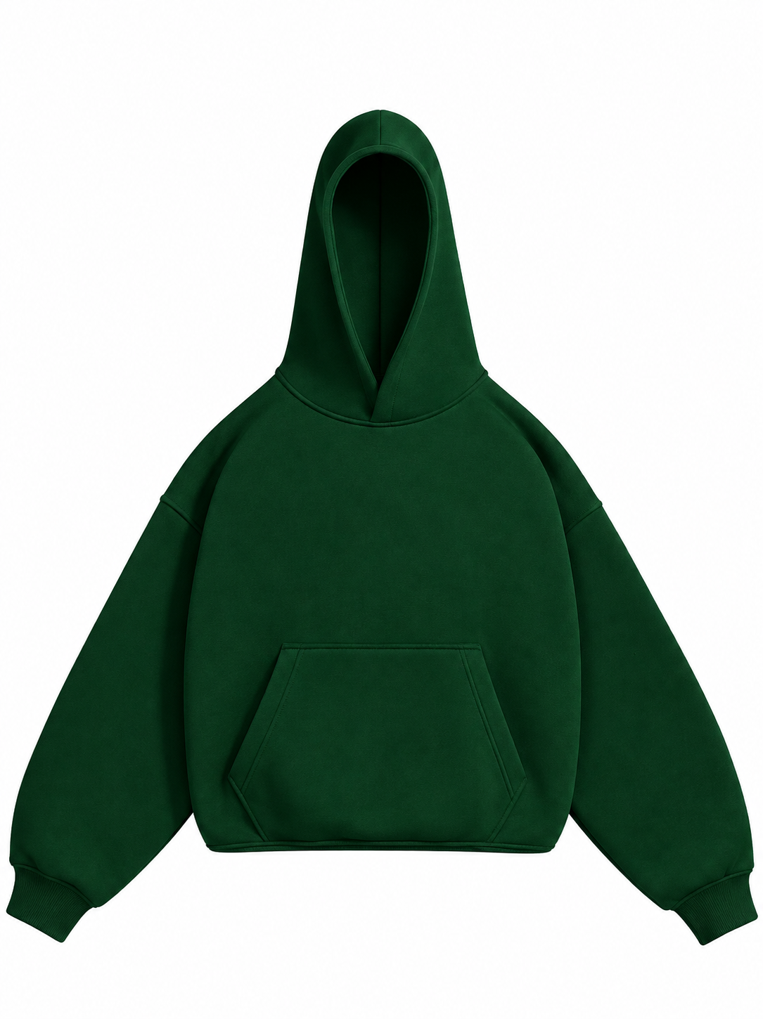 PREMIUM GREEN SOLID ESSENTIAL HOODIE.