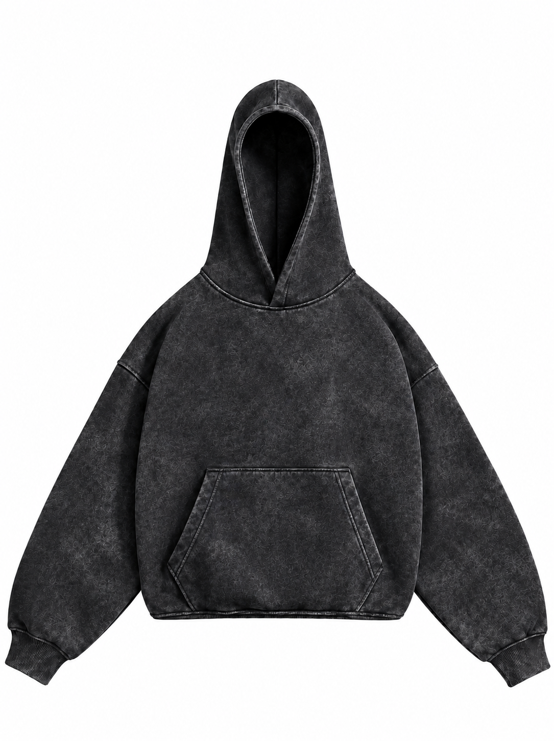 PREMIUM ACID WASH  SOLID ESSENTIAL HOODIE.