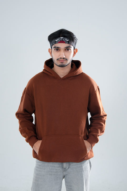 PREMIUM COFFE SOLID ESSENTIAL HOODIE.