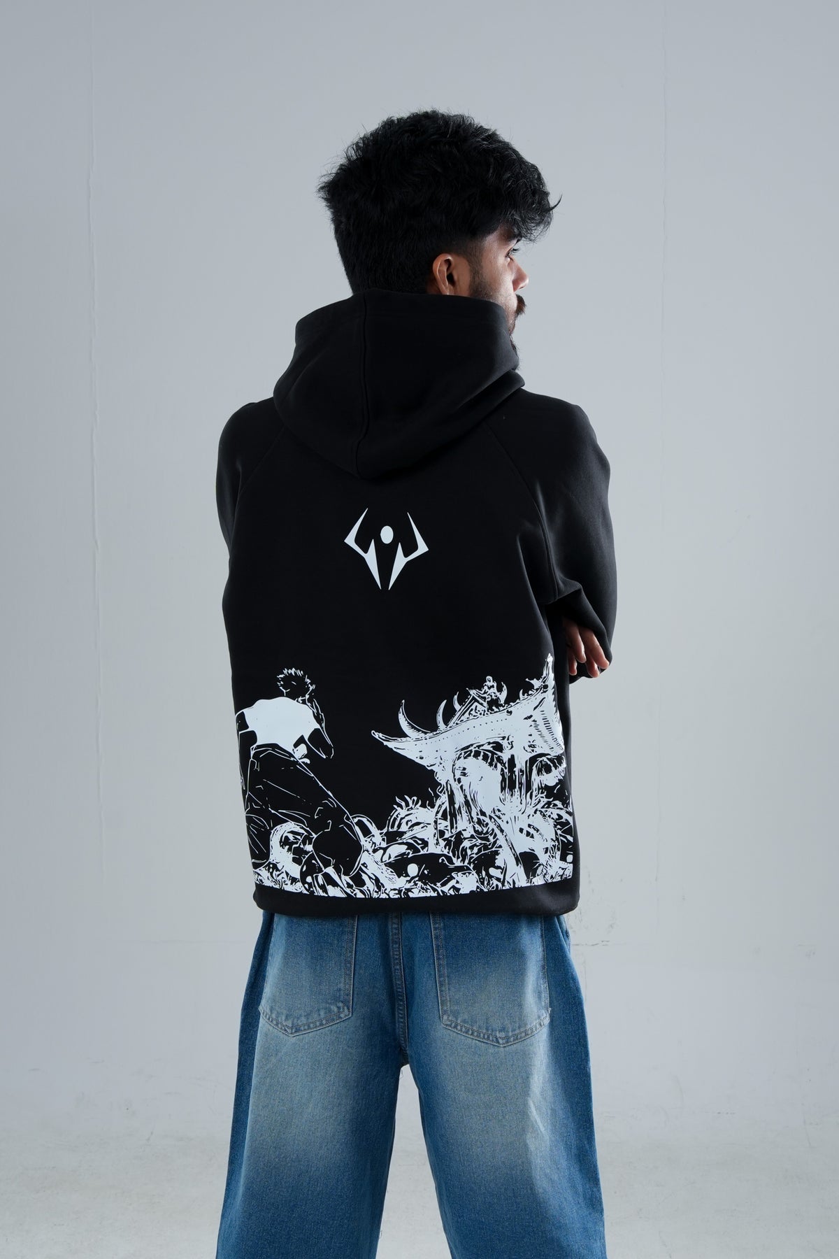 GOJO SATARO PREMIUM OVERSIZED BLACK  HOODIE