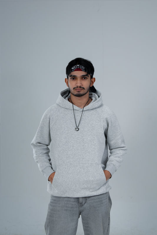 PREMIUM GRAY SOLID ESSENTIAL HOODIE