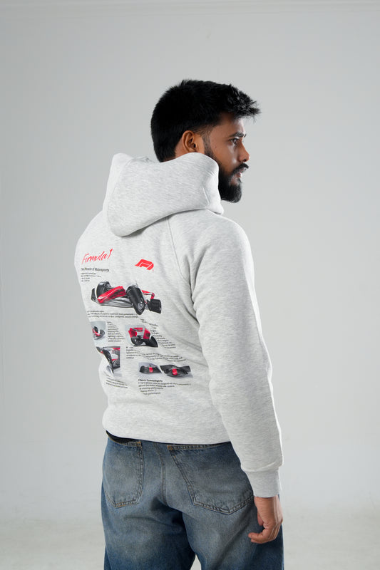 F1 EDDITION PREMIUM OVERSIZED GRAY HOODIE