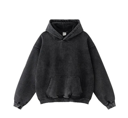 BLACK ACID WASH PREMIUM OVERSIZED HOODIE