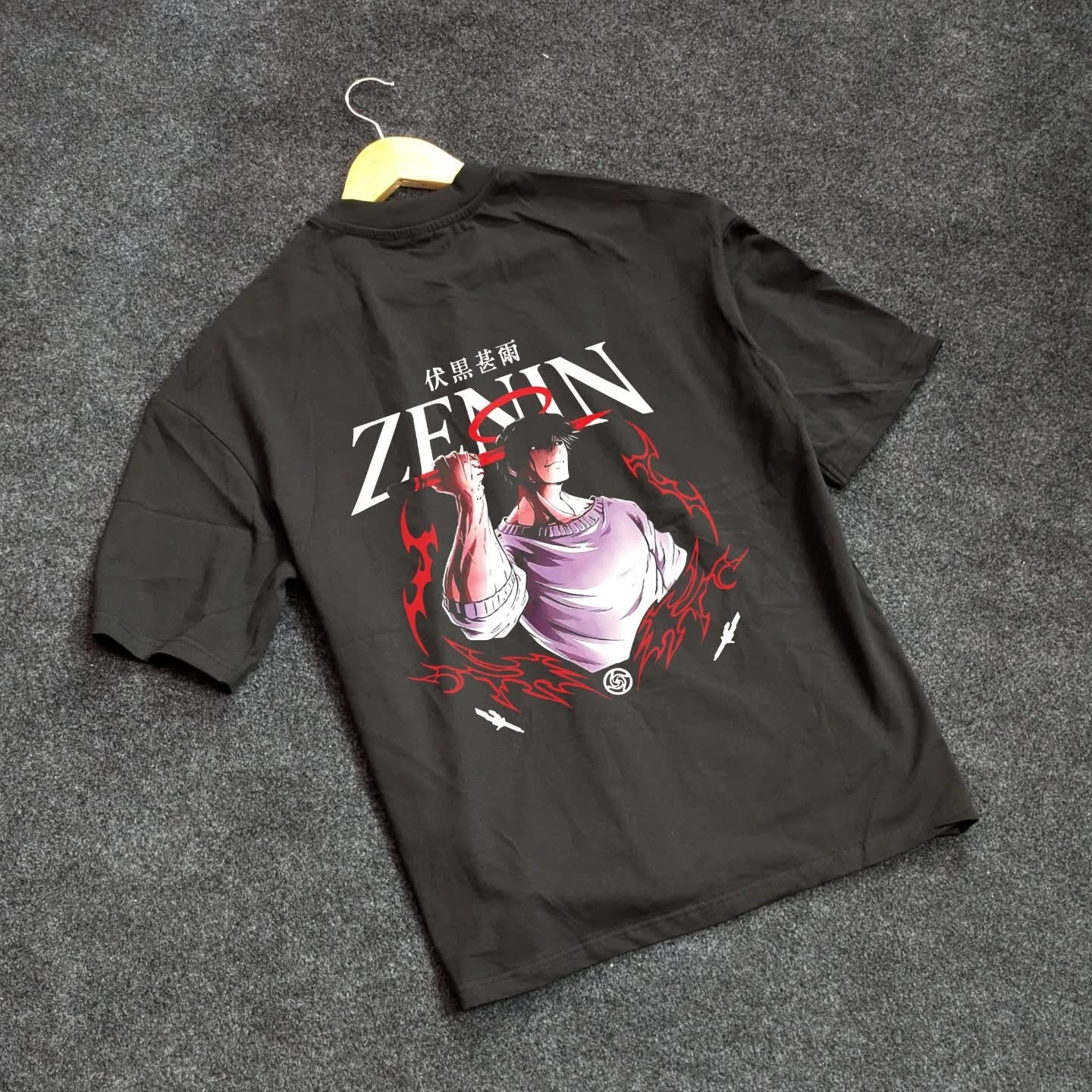 TOJI RED ADDITION BLACK DROPSHOULDER TSHIRT