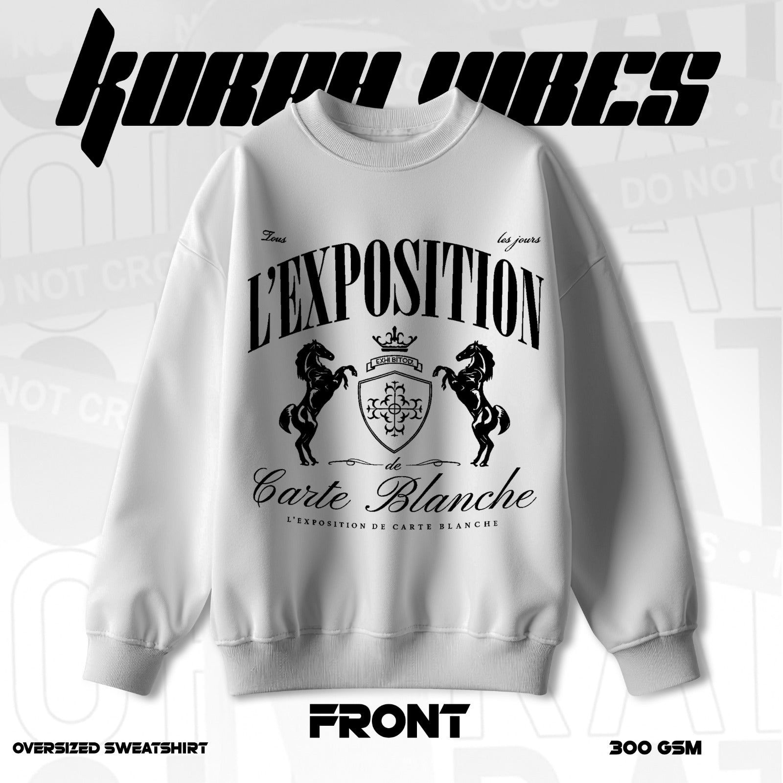 L EXPOSITION WHITE PREMIUM OVERSIZED SWEATSHIRT