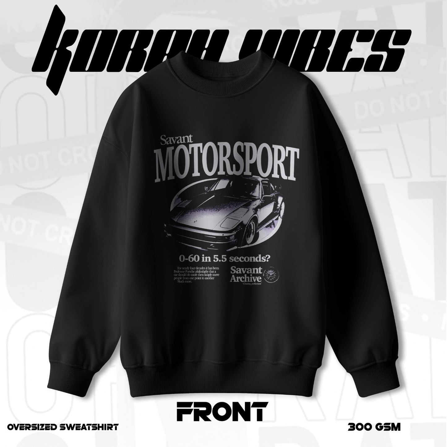 MOTOSPOT PREMIUM OVERSIZED BLACK SWEATSHIRT