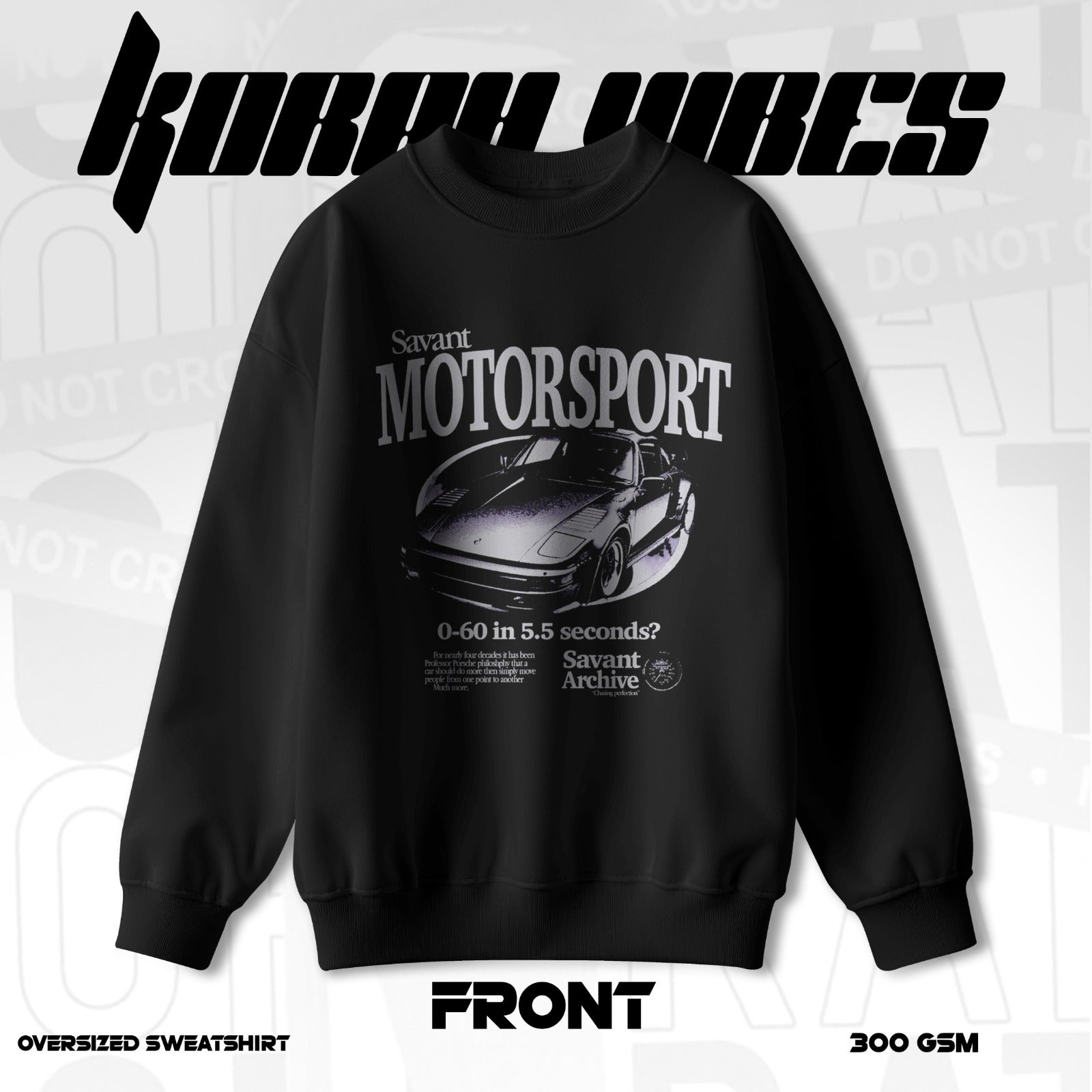 MOTOSPOT PREMIUM OVERSIZED BLACK SWEATSHIRT