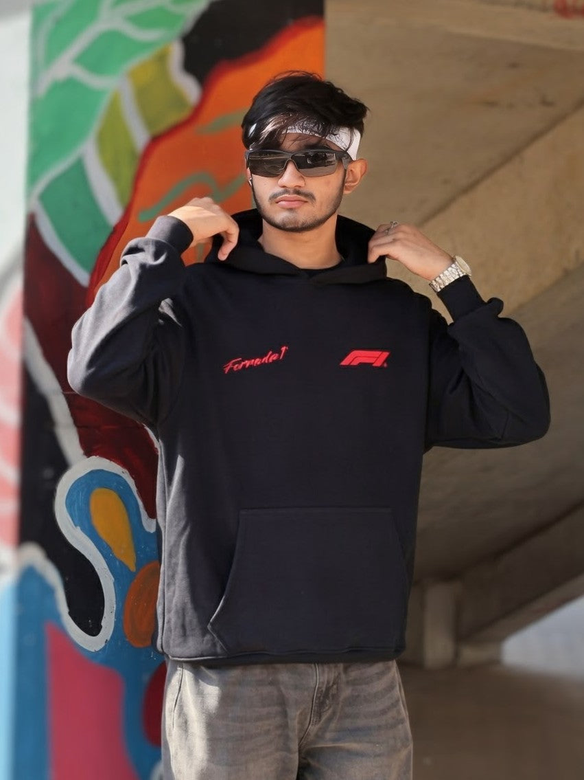 F1 PREMIUM OVERSIZED BLACK  HOODIE