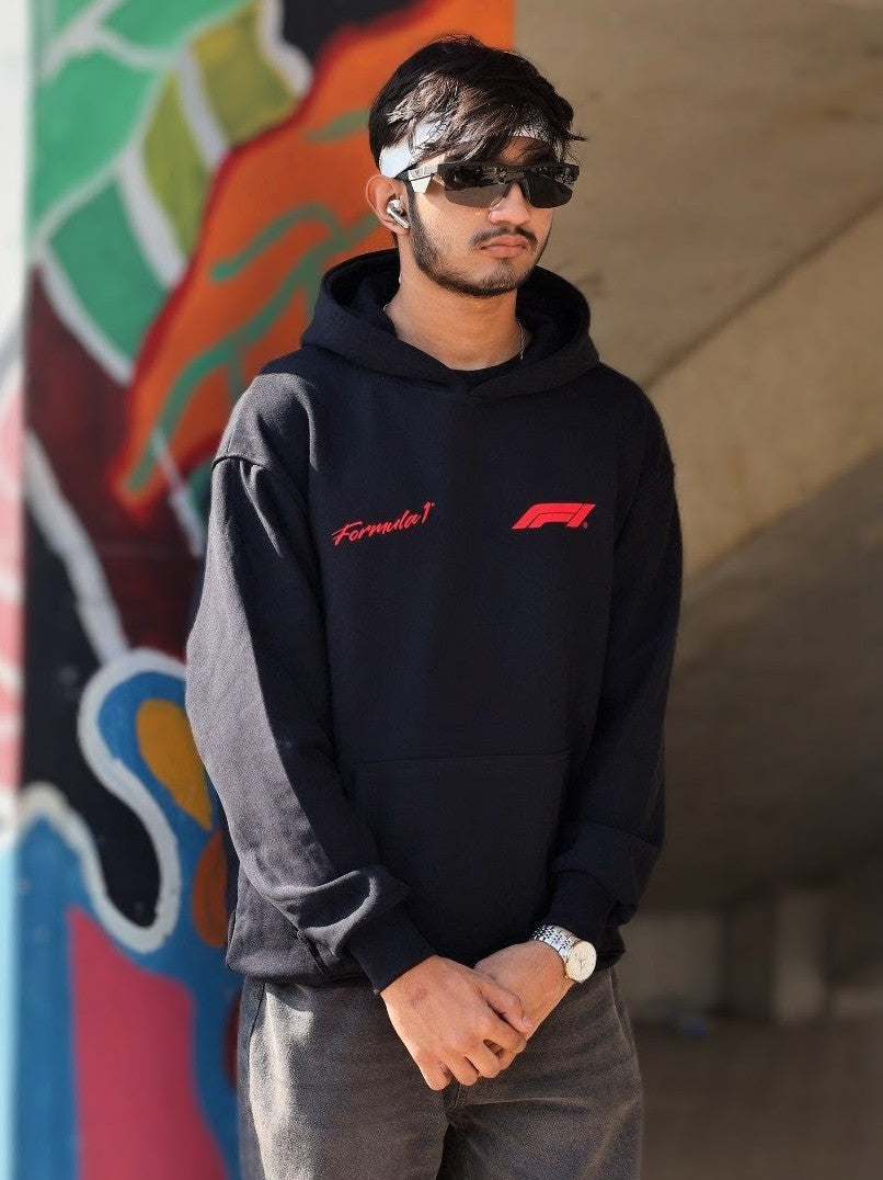 F1 PREMIUM OVERSIZED BLACK  HOODIE