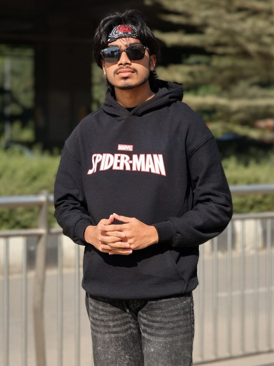 SPIDERMAN PREMIUM OVERSIZED BLACK  HOODIE