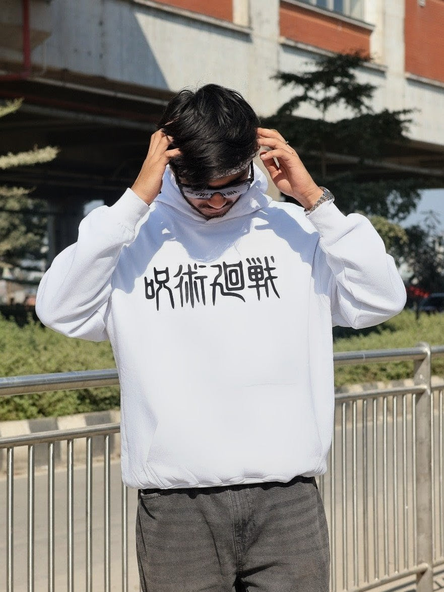 GOJO PREMIUM OVERSIZED WHITE HOODIE